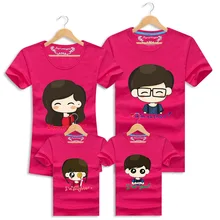 Family Clothing Cotton T Shirt Short Sleeve Cartoon Tees Family Look Mother Daughter Father Son Casual Tops Family Matching Sets