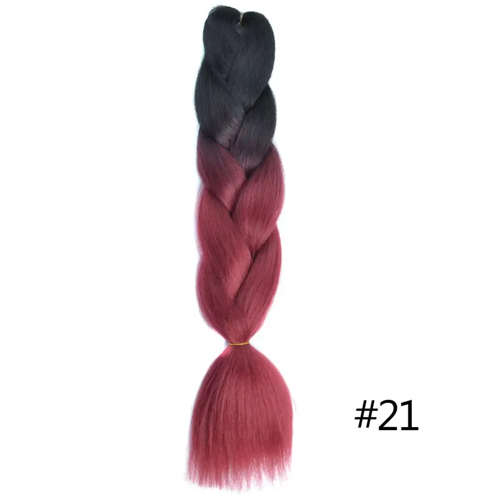 Chorliss, Длинные Синтетические волосы для наращивания, огромные вязанные крючком косички, Омбре, косички для женщин, розовые, фиолетовые, светлые, серые, коричневые, огромные косички - Цвет: P18/22