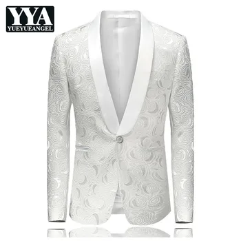 

New Fashion Mens Floral Suit Jacket Casual Long Sleeve Party Blazer Slim Fit Single Button Blazer Jacket Plus Size M-4XL