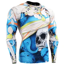 Mens Beae New Compression Shirts 3d Print Original Style Long Sleeves MMA Crossfit Tops Rushguard Male