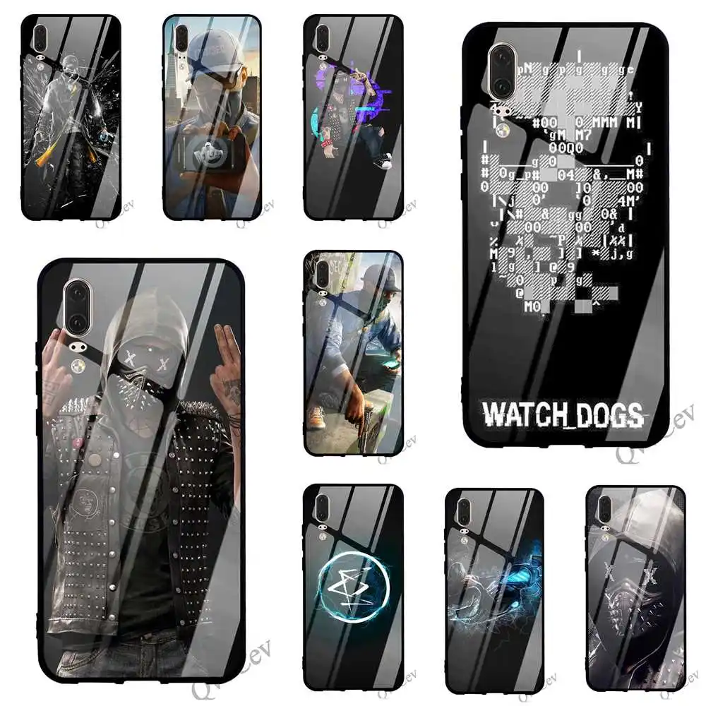 

Print Watch Dogs Wrench Tempered Glass Phone Cover for Huawei Mate 20 Case P Smart P20 Pro 10 7A Y6 Y9 Honor 9 P10 Lite TPU