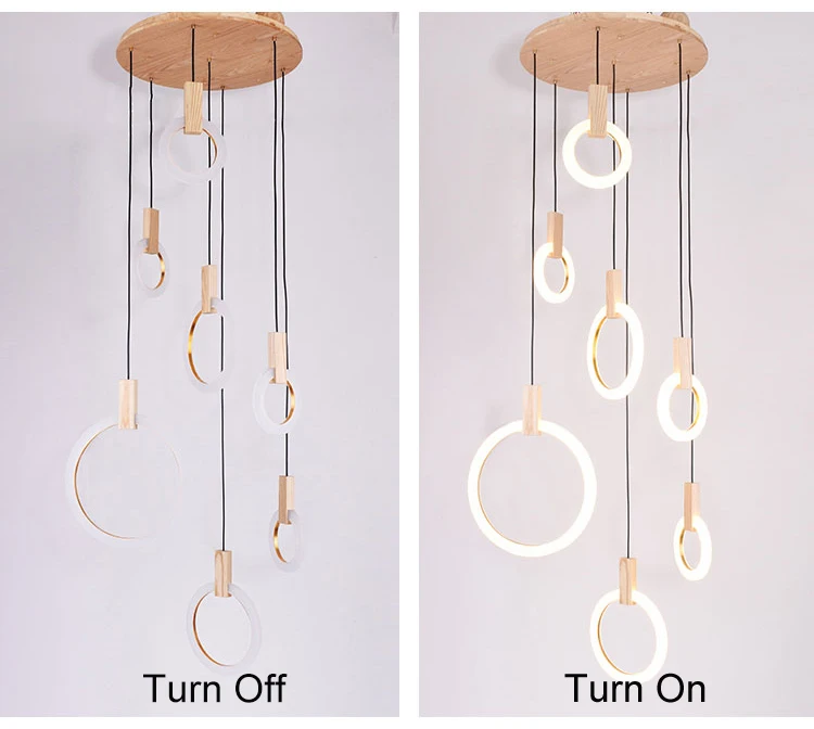 Modern LED chandelier nordic living room pendant lamp bedroom fixtures staircase lighting loft illumination long hanging lights