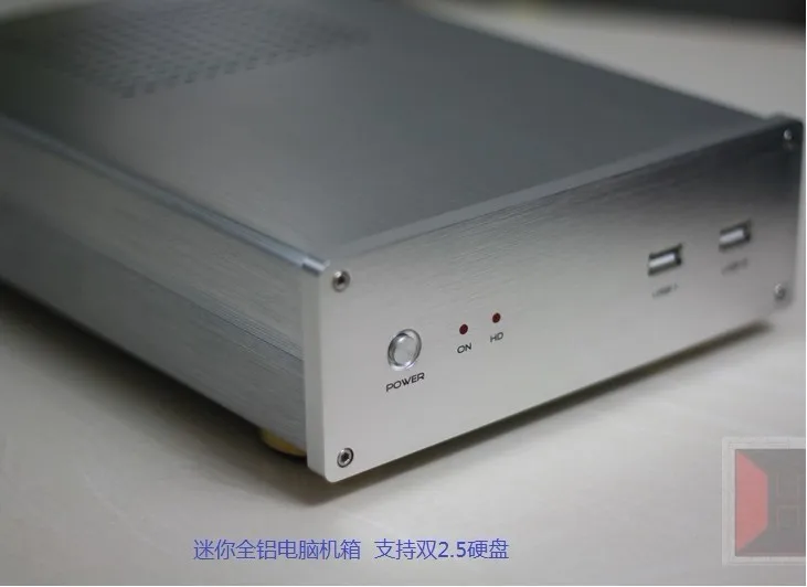 Htpc мини itx Настольный алюминиевый маленький чехол для компьютера H61 i3 i5 i7 Atom D525 D2550