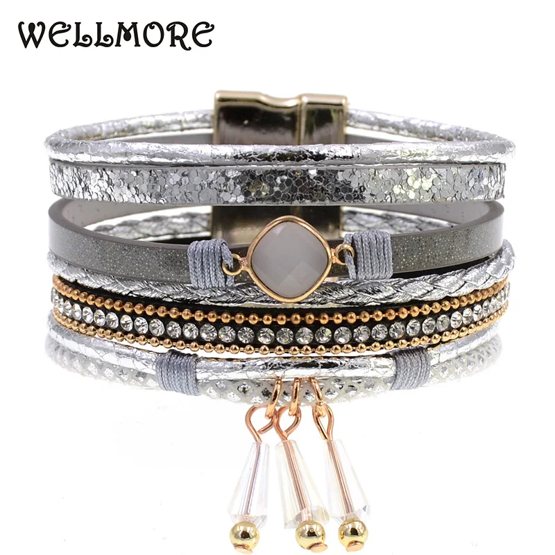 

WELLMORE new stlye leather bracelets charm bracelets Bohemian bracelets&bangles for women gift wholesale jewelry