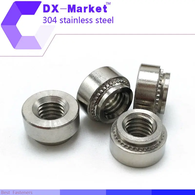 304 Stainless Steel Higher Head self-clinching Round Panel nut,Avlock Clinch Nut 100pcs Nuts m3-0