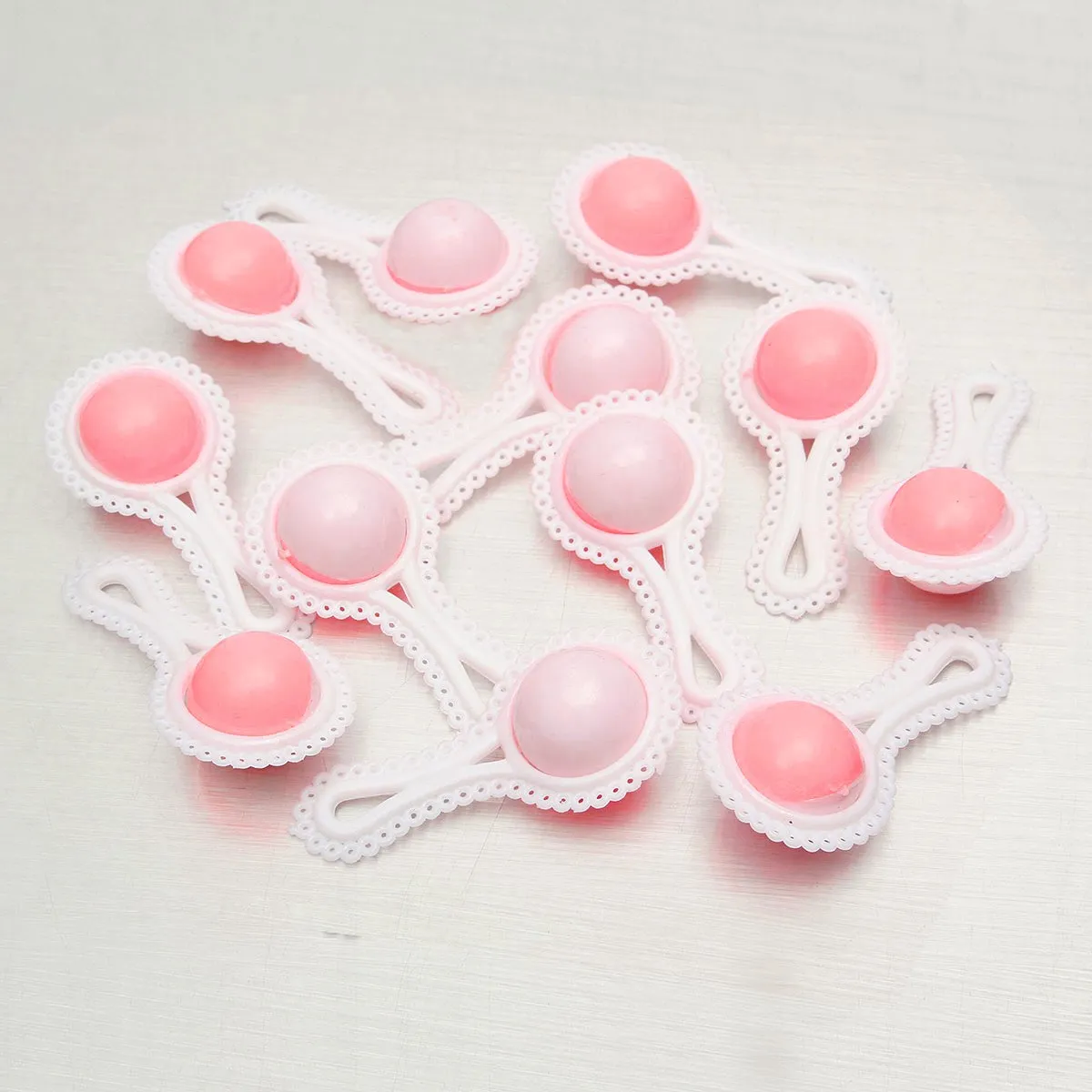 

12Pcs/Set Mini Rattles Christening Table Baby Shower Favors Girl Boy Birthday Party Ornament Decorations Gift