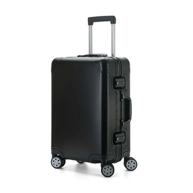 

LeTrend 100% Aluminum-magnesium alloy Rolling Luggage Spinner Men Business Travel Bag Suitcase Wheels 20 inch Cabin Trolley