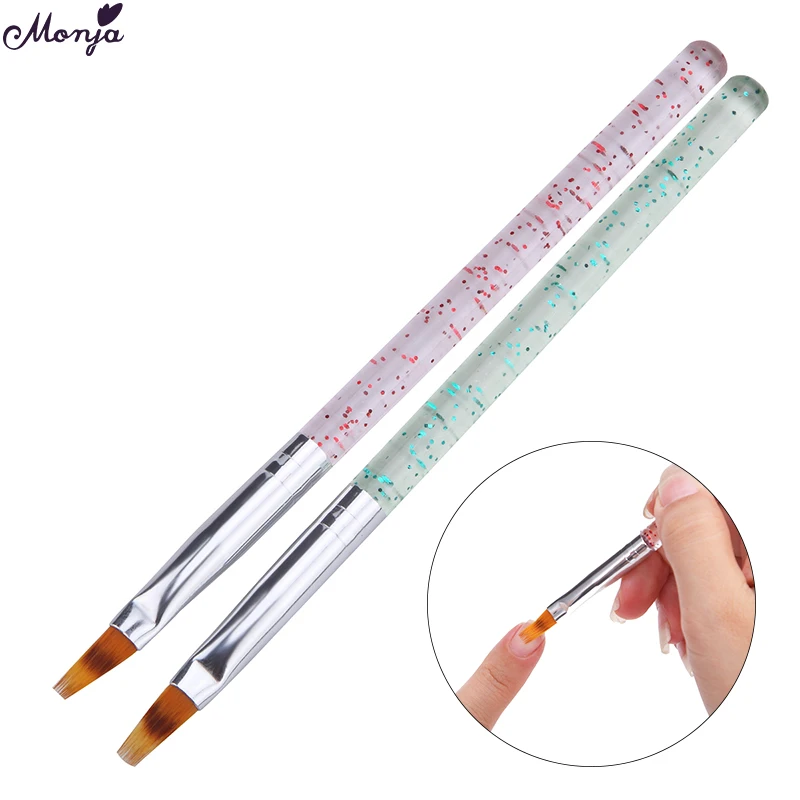 

Monja Nail Art Acrylic Gradient Color 2 Layer Paint Brush Gel Polish Image Gradual Fade Change DIY Shading Blooming Drawing Pen