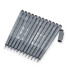 Staedtler 308 пигментный лайнер 0,3~ 2,0 мм игольчатая ручка профессиональные маркеры эскизные ручки водонепроницаемый набор для рисования