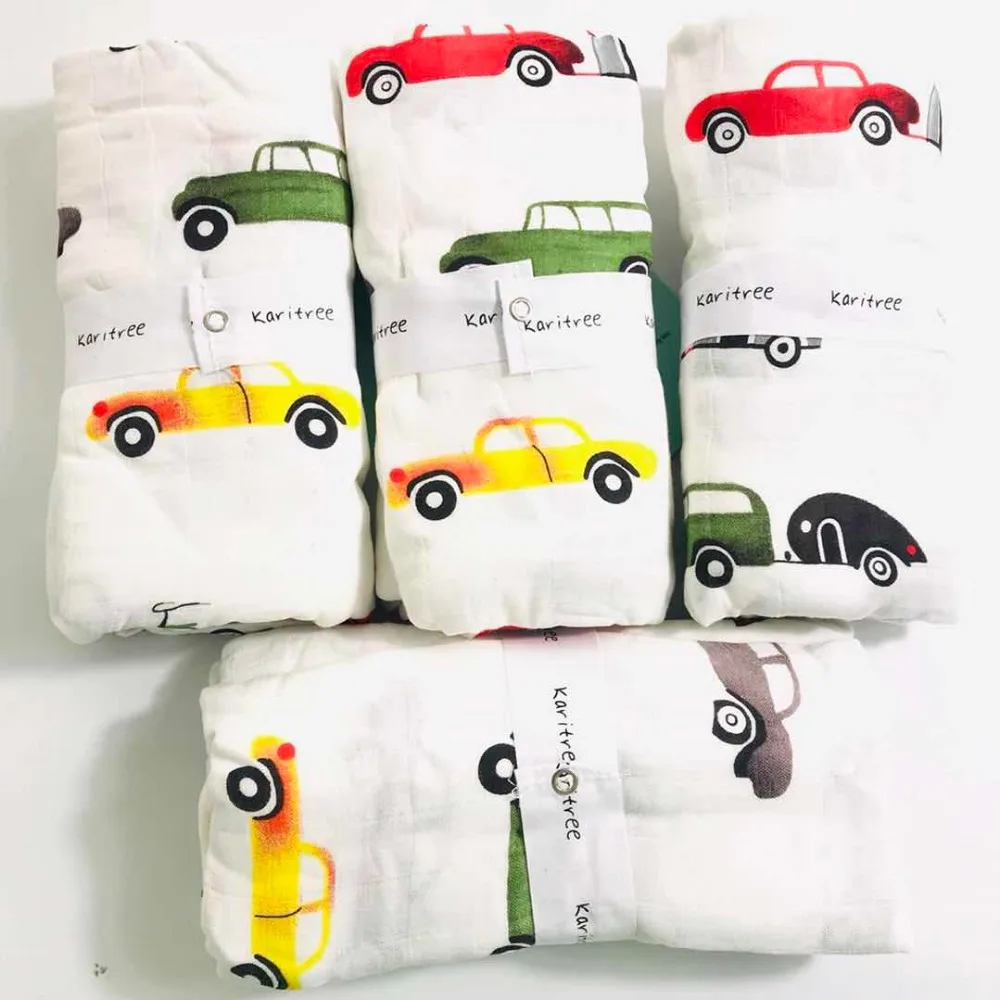

ins hot newborn muslin swaddle blanket baby swaddle big diaper Printed Cotton Baby Blanket Soft Breathable 100% bamboo