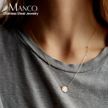 E-Manco минималистичное золотое ожерелье из нержавеющей стали, колье, ожерелье s для женщин, массивные ожерелья, ювелирные изделия
