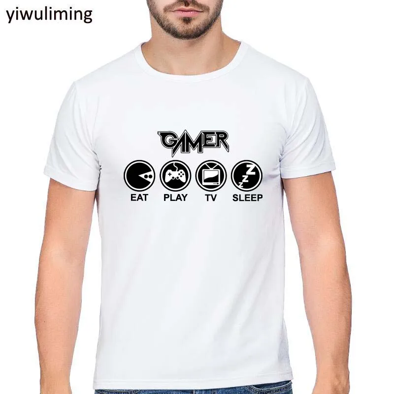 

2019 Computer T-Shirt Men's GEEK Nerd Freak Hacker PC Gamer Tee Summer Short Sleeve T Shirt Asian Size