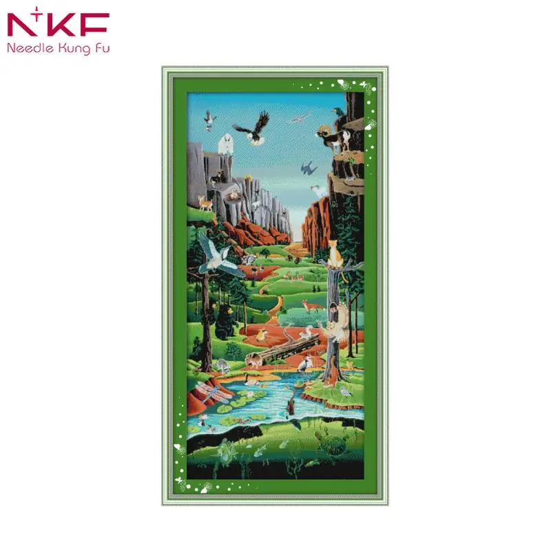 

NKF 2018 New Arrival The Promised Land printed unprinted cloth DMC 11CT 14CT DIY Handmade Cross Stitch Kits Home ddecor Gift