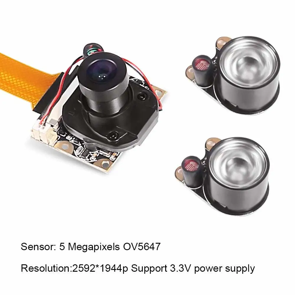 

Raspberry pi 2 3 Model B B+ Zero W Camera Night Vision Camera 5MP OV5647 Webcam Video 1080p 2pcs Infrared LED Automatic IR-Cut
