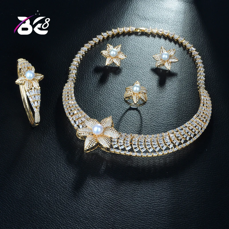 

Be 8 Brilliant Bridal Jewelry Sets for Women Elegent Mirco Cubic Zircon Paved 4pcs Wedding Sets Flower Shape Bijoux Femme S289