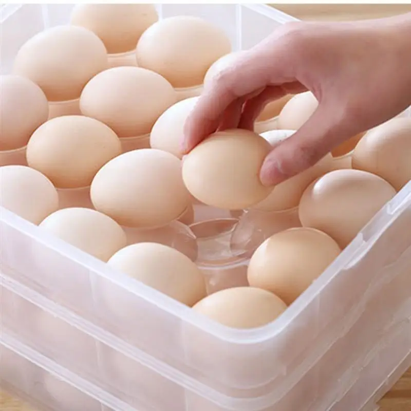 OUNONA 2 яруса 40 яиц коробка для хранения кухня большой емкости холодильник яйцо держатель с ручкой портативный контейнер для яиц контейнер