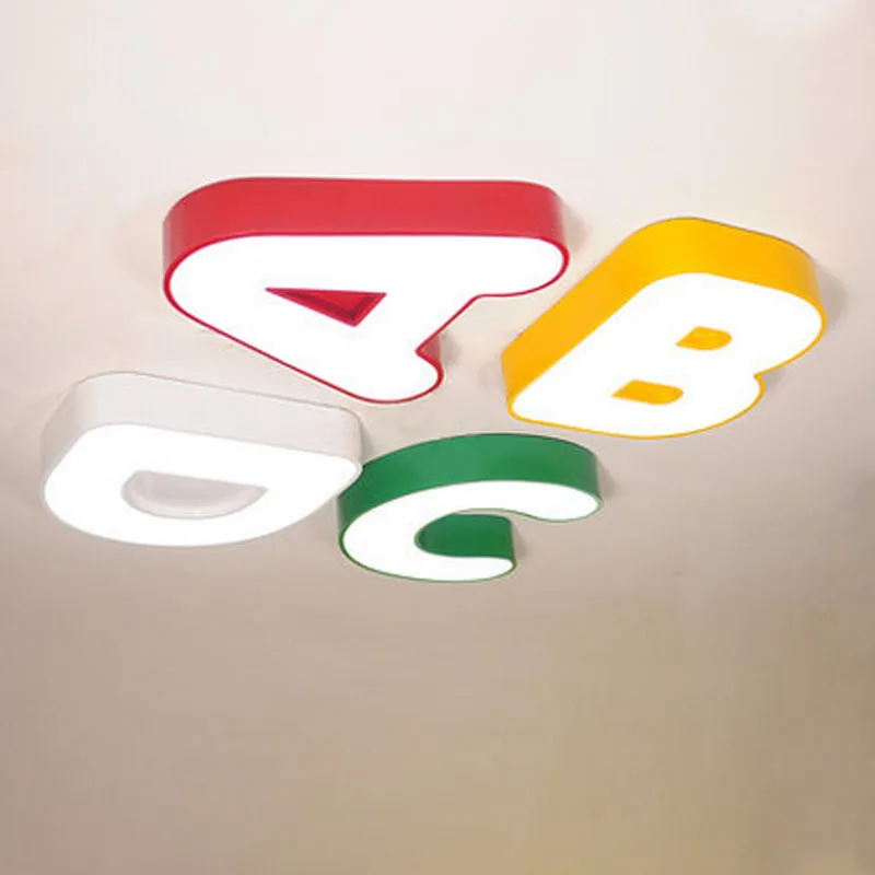 

New Lovely Sweety Letter ABCD Creative Ceiling Light For Children's Room Colorful Lamps Bedroom Home Lighting DHL Free