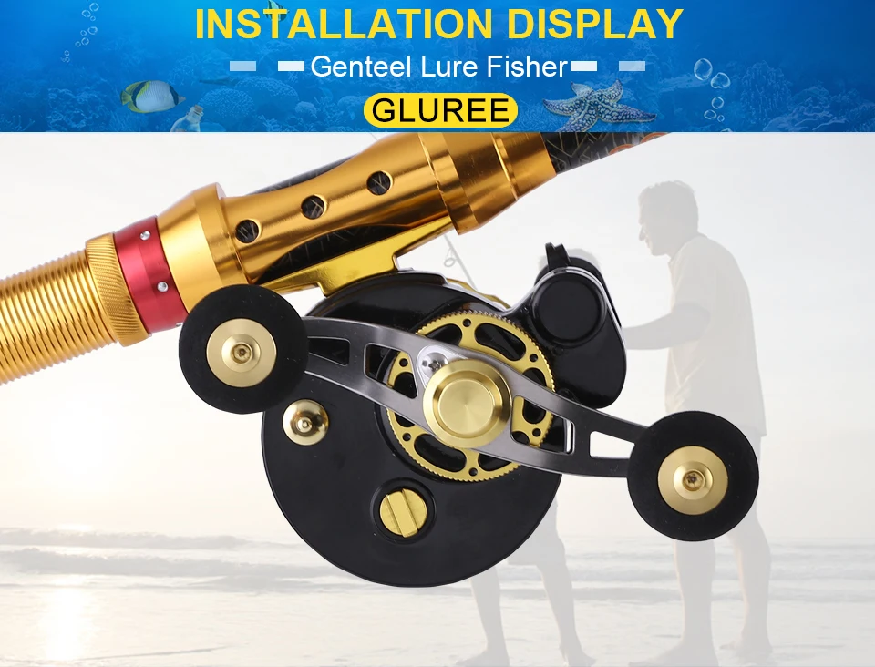 GLUREE Full Metal Fishing Rafts Saltwater Fly Fishing Reel 10+1BB 2.61LeftRight Hand Optional Bait Casting Ice Fish Wheel (20)