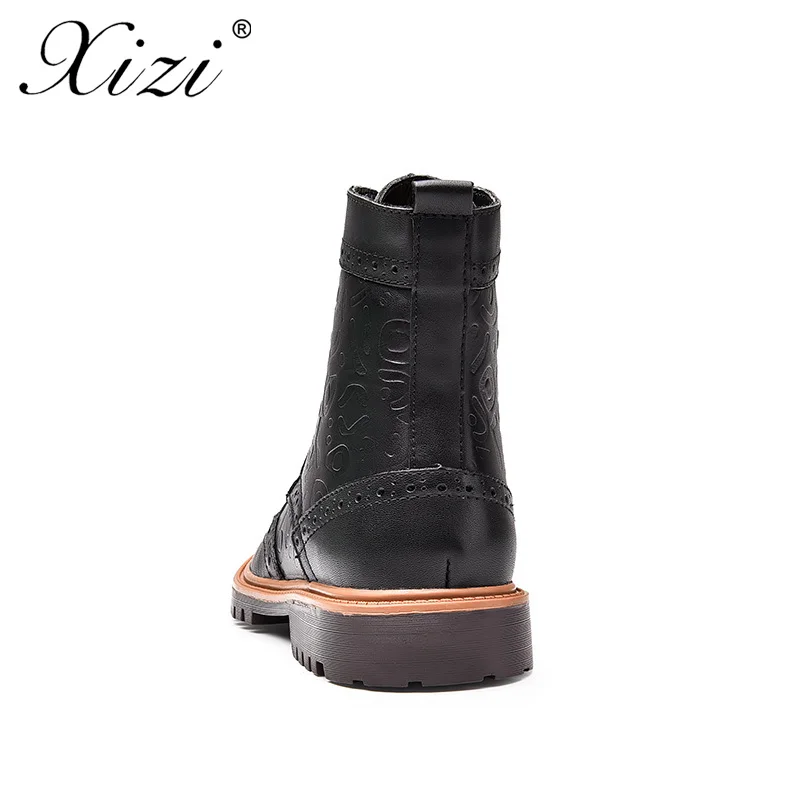 XIZI/мужские зимние ботинки на меху, обувь наивысшего качества, красивые удобные мотоциклетные ботинки, ботинки из натуральной кожи, большие размеры 38-47