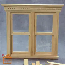 1:12 dollhouse miniature Double Sliding Sash Window Wooden doll furniture