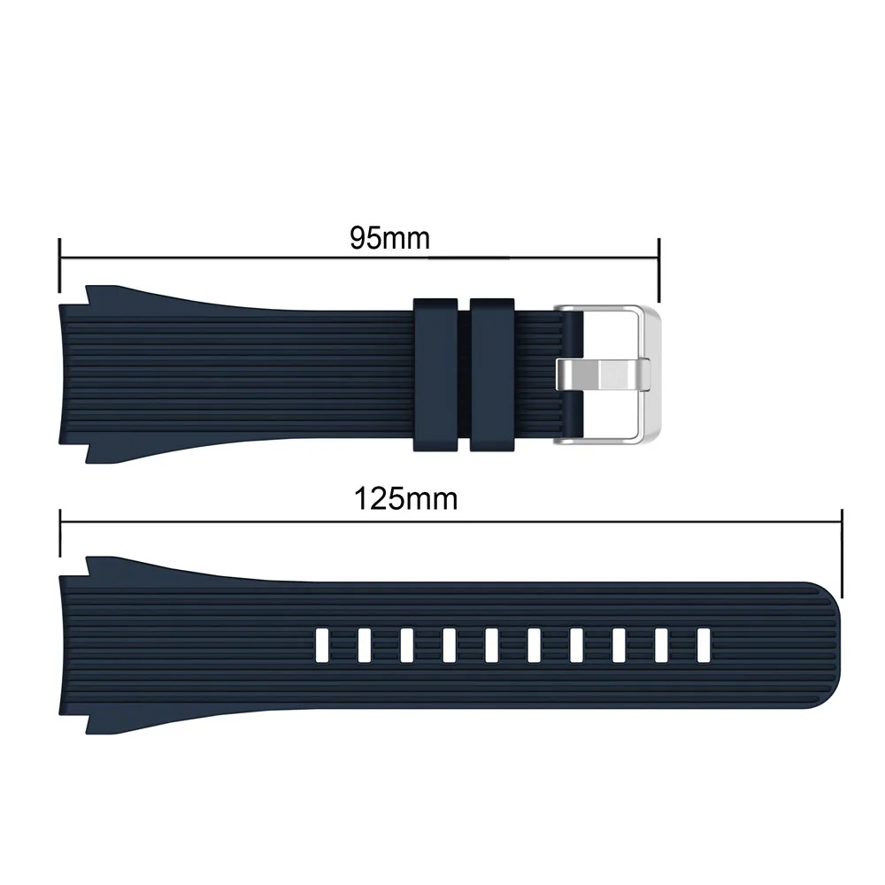 Напульсник спортивные Высокое качество однотонные силиконовые наручные часы ремешок для samsung Galaxy Watch 46 мм Смарт-часы браслет для замены