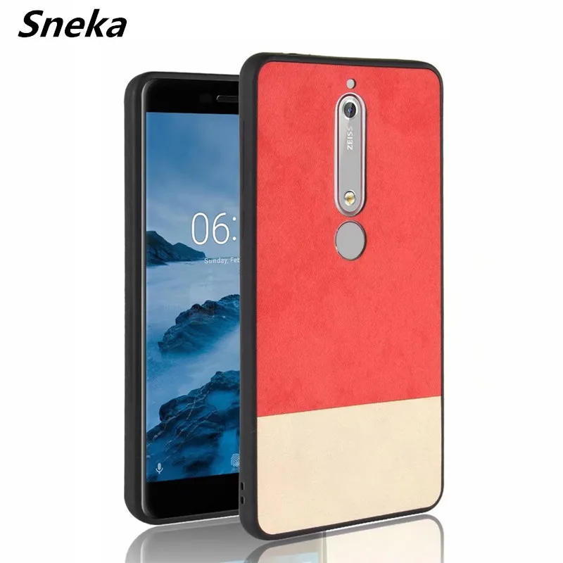 Тканевый чехол для Fundas Nokia 7 1 6 Plus Coque X6 X7 2018 кожаный Ретро ткань текстура мягкий