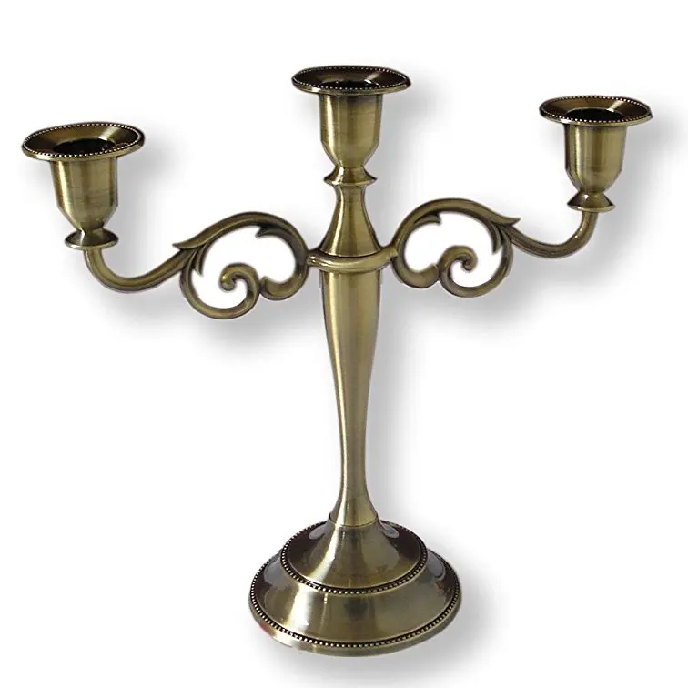 Antique Style Metal Pillar Candelabra Wedding Gift Centerpiece Chic
