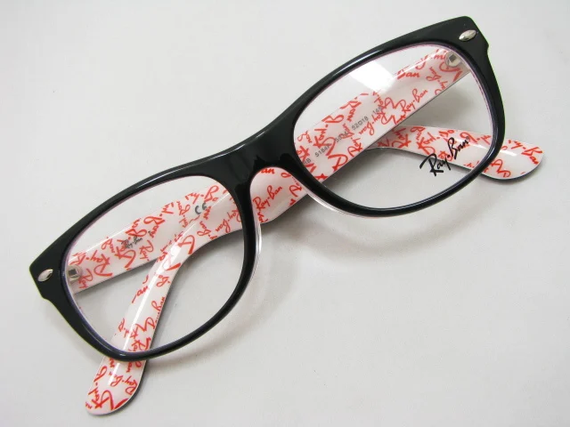 black glasses with white inside