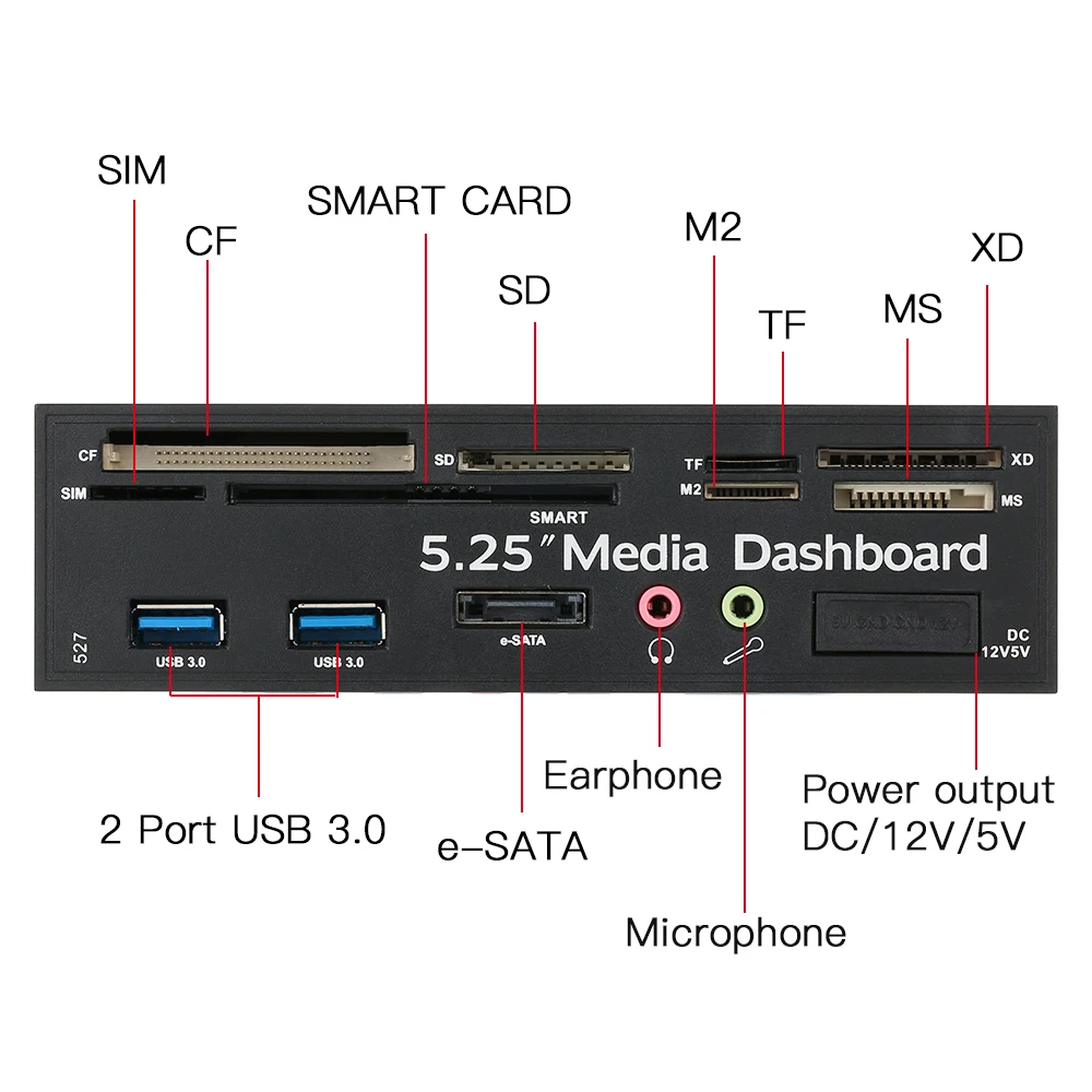 Многофункциональный концентратор USB 3 0 устройство для чтения карт SD MS CF TF M2 MMC|media
