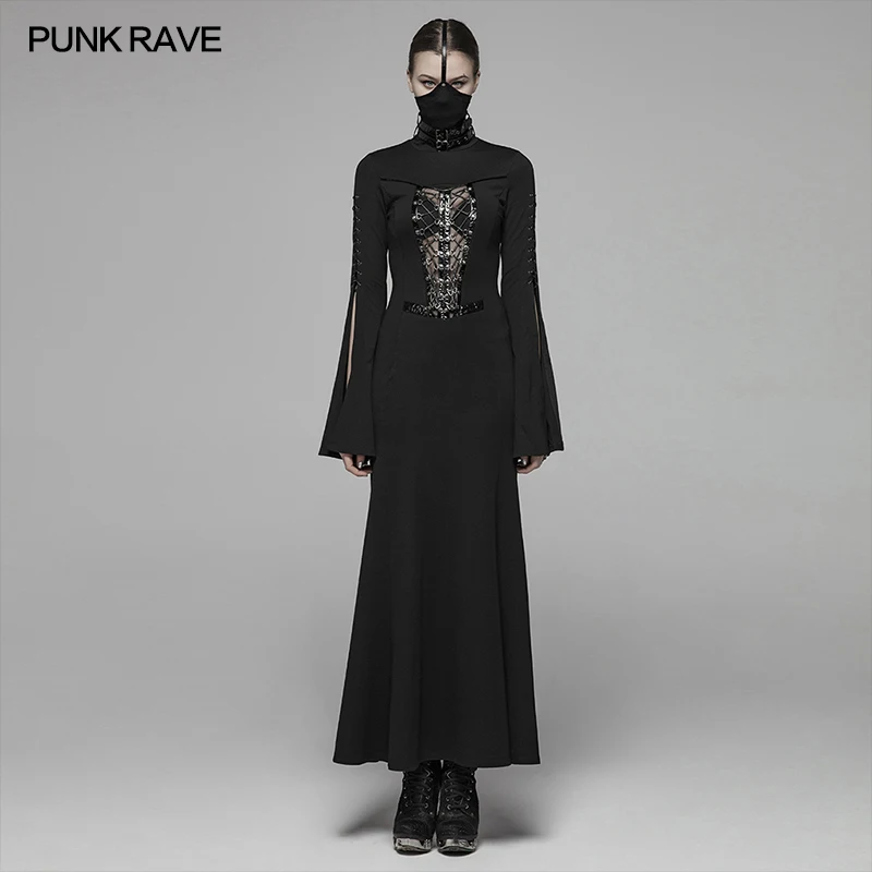 Панк рейв женское Ретро длинное платье в стиле стимпанк с маской готические вечерние платья для клуба Хэллоуина женские вечерние сексуальные платья
