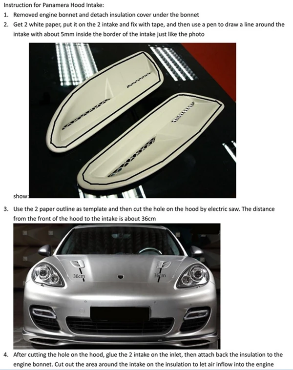 Для 2010 2021 PANAMERA 970 вентилируемый колпачок воздухозаборника|scoop|scoop airscoop bonnet |