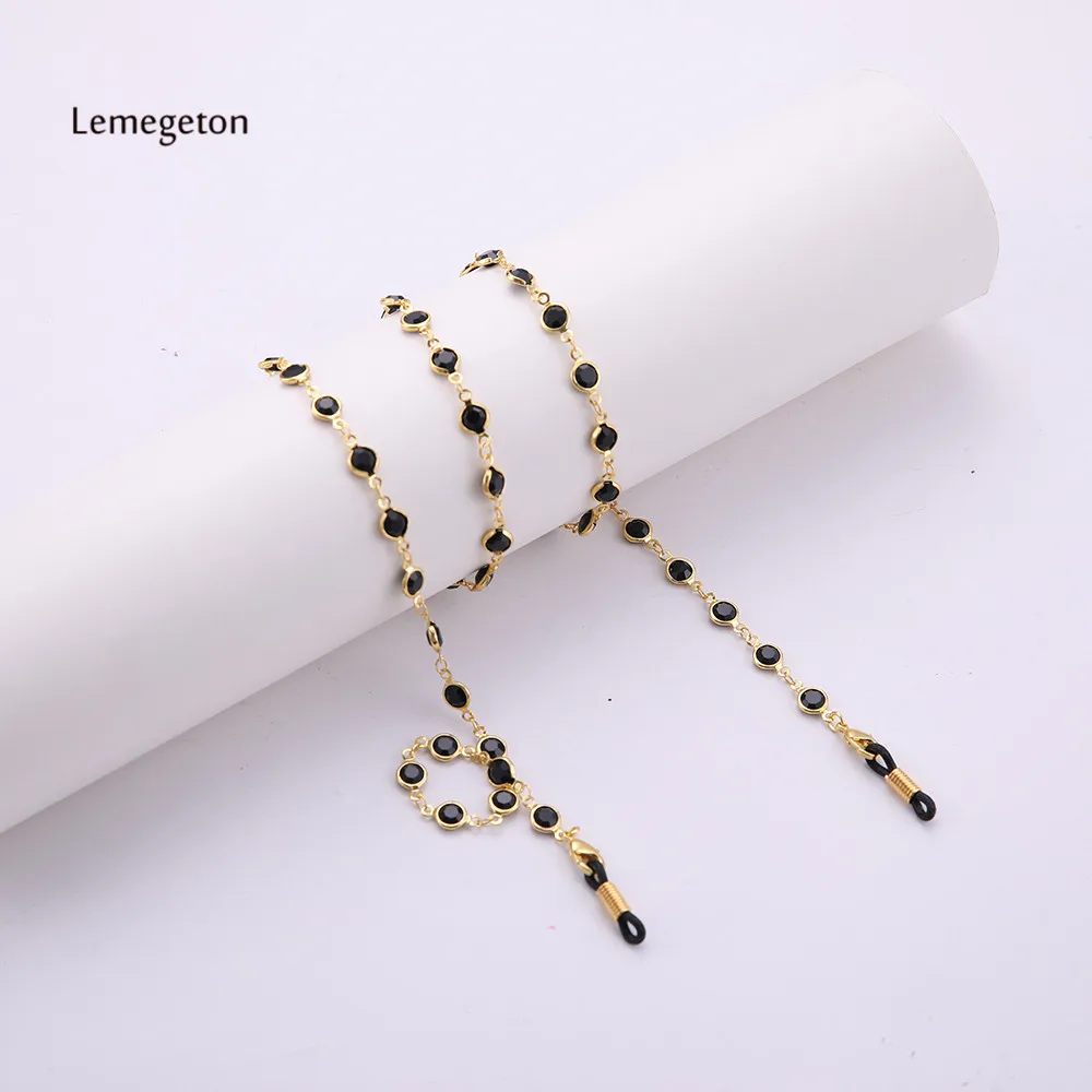 Lemegeton черные хрустальные бусины очки с цепочкой шнур для очков веревка чтения