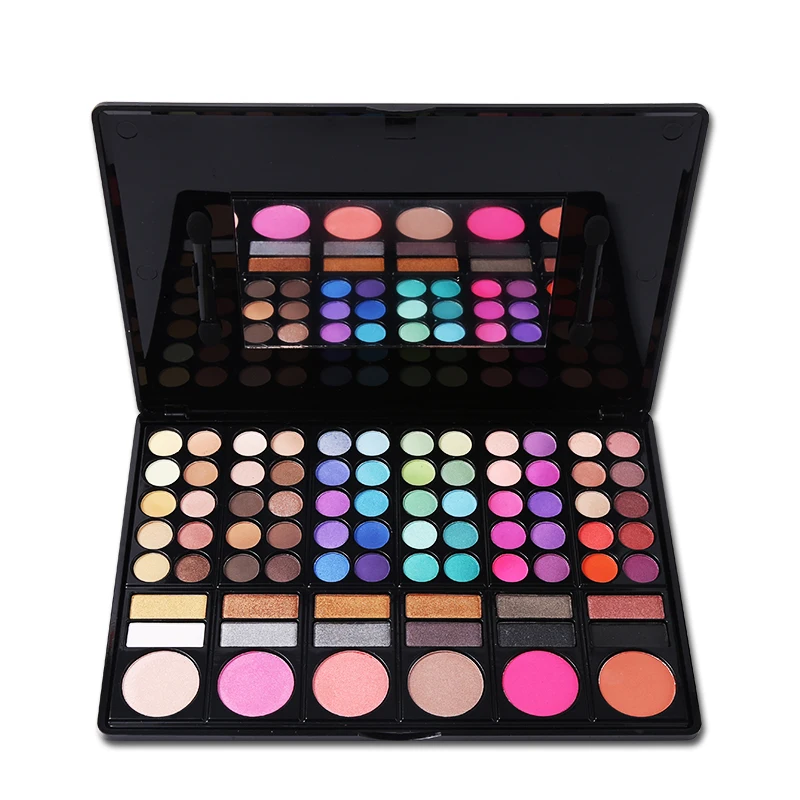 

Professional Brand 78 Colors Eyeshadow Makeup Palette Brighten Face Blusher Concealer Eye Shadow Powder Make Up Set With Mirror