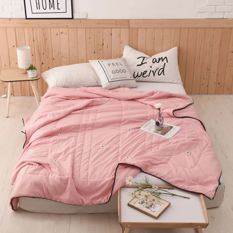 Blanket Quilted Bedding Quilts Bedspread Queen Pink Summer Bed Quilt