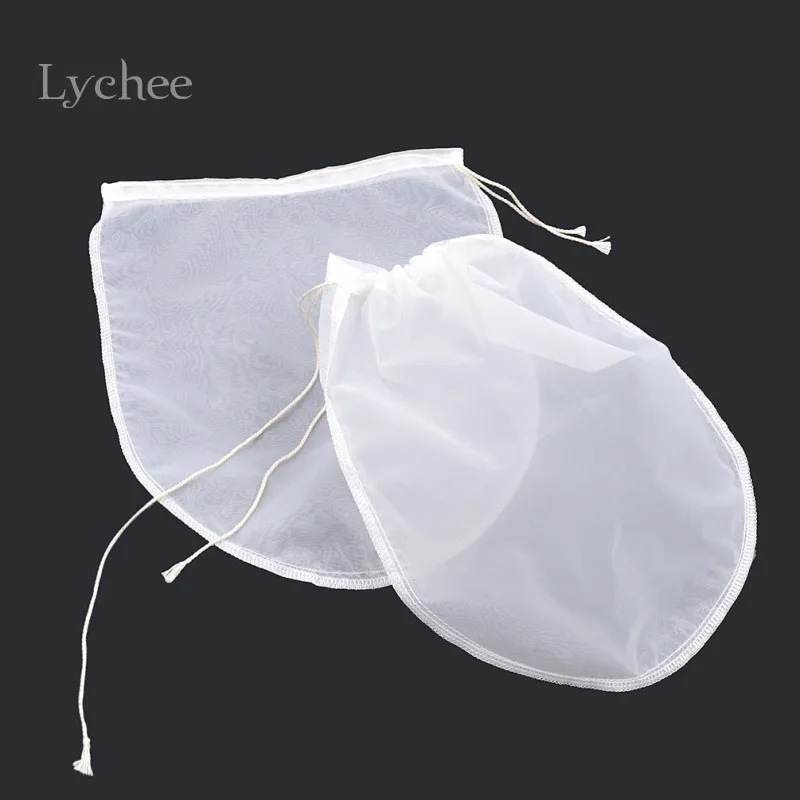 Lychee 2 шт./лот многоразовые нейлоновые ситечки для чая, мякоти, фруктов, для сока желе, пищевой орех, молочный фильтр