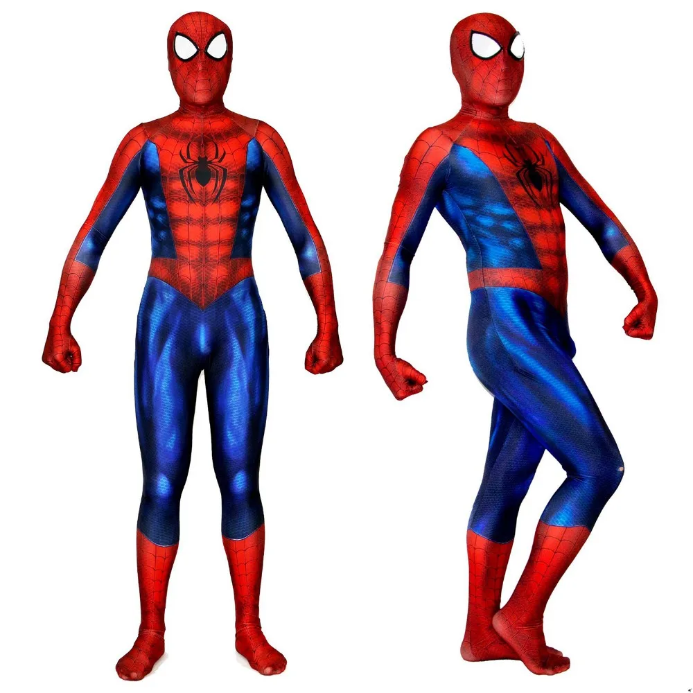 

Free shipping 3D digital printing adult muscle spiderman Cosplay jumpsuits tights for role playing clothing costume for men