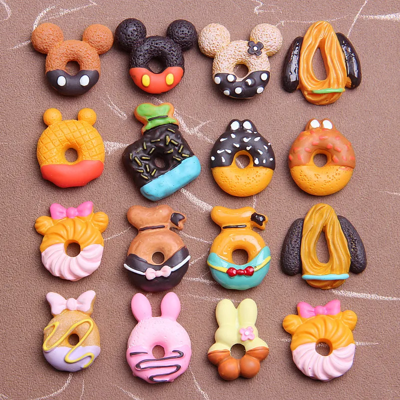 100 шт/партия милые Kawaii еда DIY игрушки Детские аксессуары пончик медведь кролик
