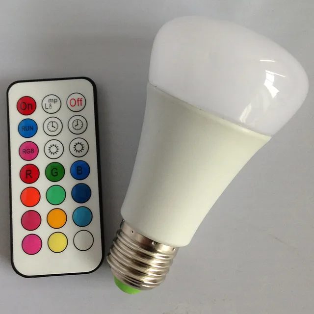 Remote Controlled Light Bulb LED 10W Color changing High quality chip