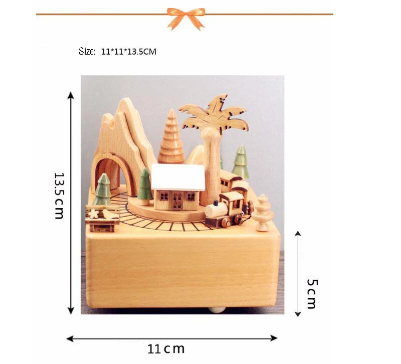 Деревянная музыкальная шкатулка ремесла подарок маленький поезд Подарочная Музыкальная шкатулка на день рождения День Святого Валентина и Рождество