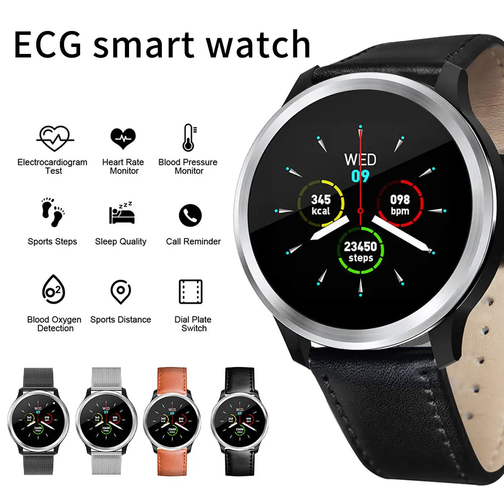 Наручные часы E18 водонепроницаемые Смарт HRV репортаж о кровяном давлении PPG ECG