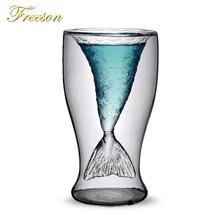 Креативная Русалочка для стакана для коктейля чашки 100 мл бокал для вина с двойными стенками es Забавный стакан для виски, водки Милая Дамская пивная кружка Прямая поставка
