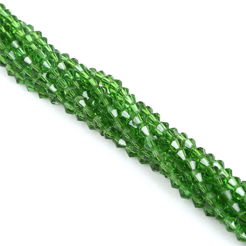 Стиль 4 мм граненые хрустальные бусины стеклянные круглые свободные бусины из бисера для DIY ожерелье для изготовления украшений вручную подарок для девушки 50 шт - Цвет: Green
