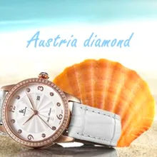Women Leather Strap Quartz Watch Wristwatch With Calendar Relogio Feminino 98453L S With Gift Box