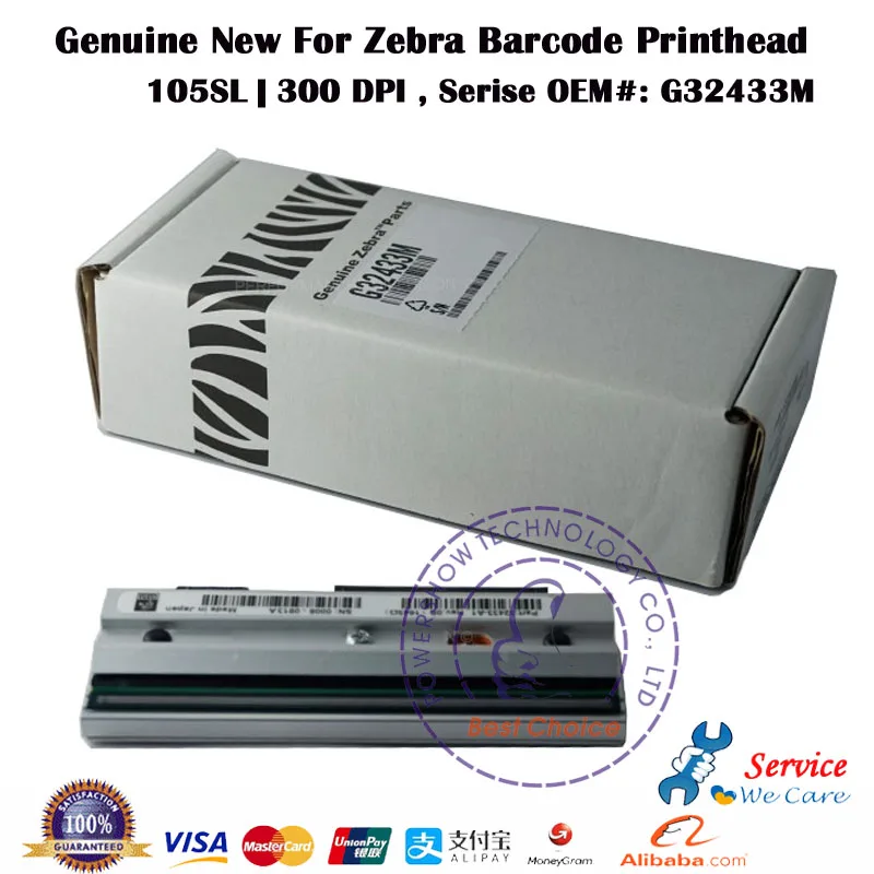 

Original New Barcode 300 DPI Print Head Printhead OEM#: G32433M For Zebra 105SL 105 SL Printer