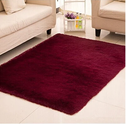 60*120 см/23,62*47,24 дюймов Противоскользящий ковер для гостиной Механическая стирка ворсистый ковер для гостиной - Цвет: wine red
