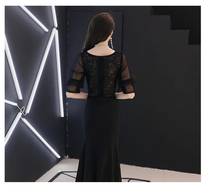 Черное сексуальное вечернее платье, вечерние платья принцессы для женщин, элегантное вечернее платье, вечернее платье, мусульманское вечернее платье ES2458
