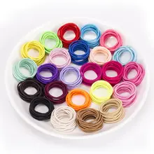 100 шт, детские цветные эластичные веревки для волос, одноцветные конский хвост, 24 цвета