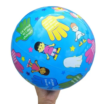 

28CM Cartoon Print Rubber Ball Game Baby Kids Beach Swimming Pool Play Ball Inflatable Children Educational Soft Learning Toys