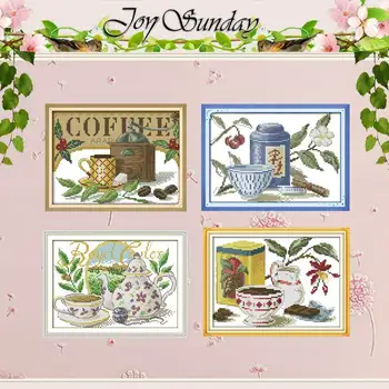 

The tea artistic conception Counted Cross Stitch 11CT 14CT Cross Stitch Sets Wholesale Cross-stitch Kits Embroidery Needlework