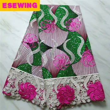 

Big Sale African Wax Lace Fabric 6 Yards 100% Cotton Guipure Wax Lace African Ankara Wax Fabric With Embroidered For Party Dress